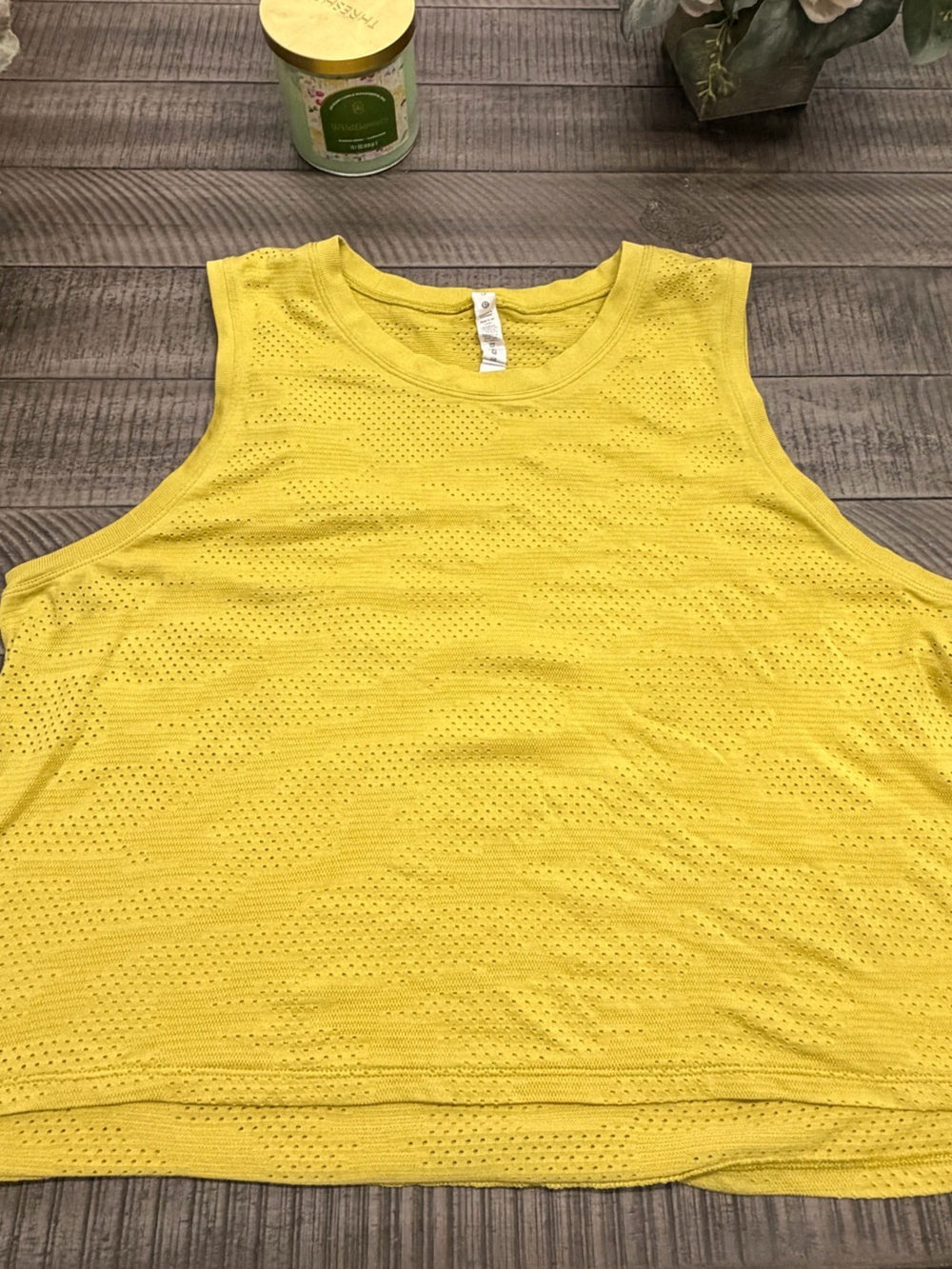 Lululemon Yellow Perforated Sleeveless Tank
